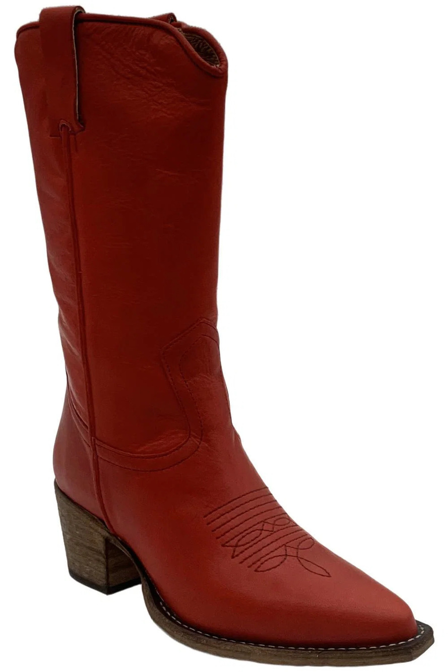 Steve Madden Women's Albany Medium Calf Tall Boot Red Leather - Medium